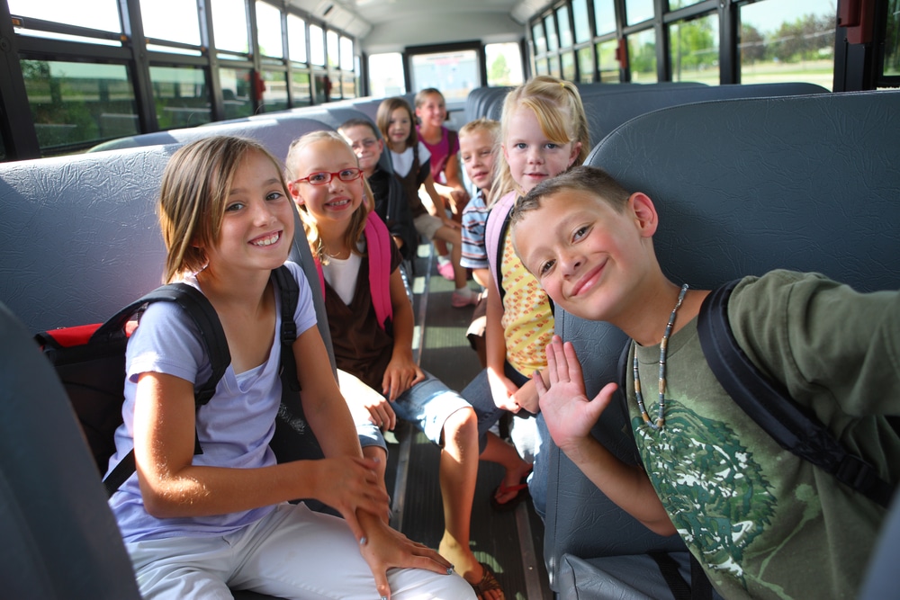 Children on a school bus