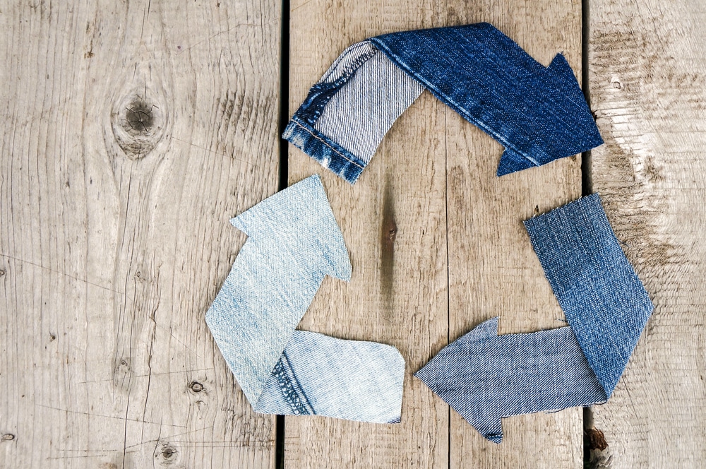 Denim recycle sign