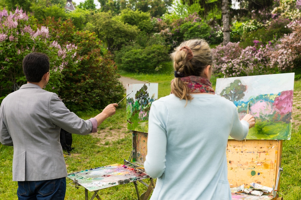 Painters in the garden