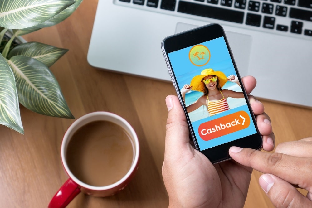 Holiday Cashback website on phone