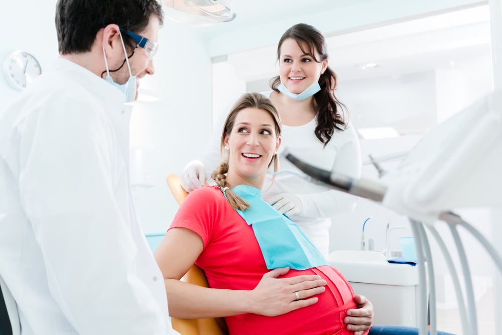 Pregnant woman at the dentists