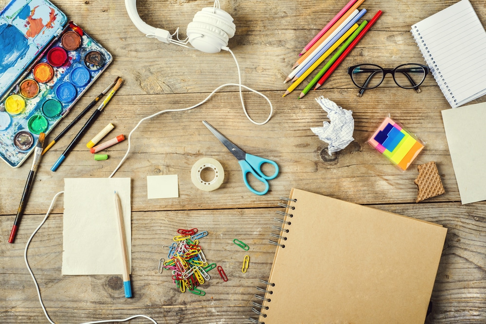 arts and crafts on a table